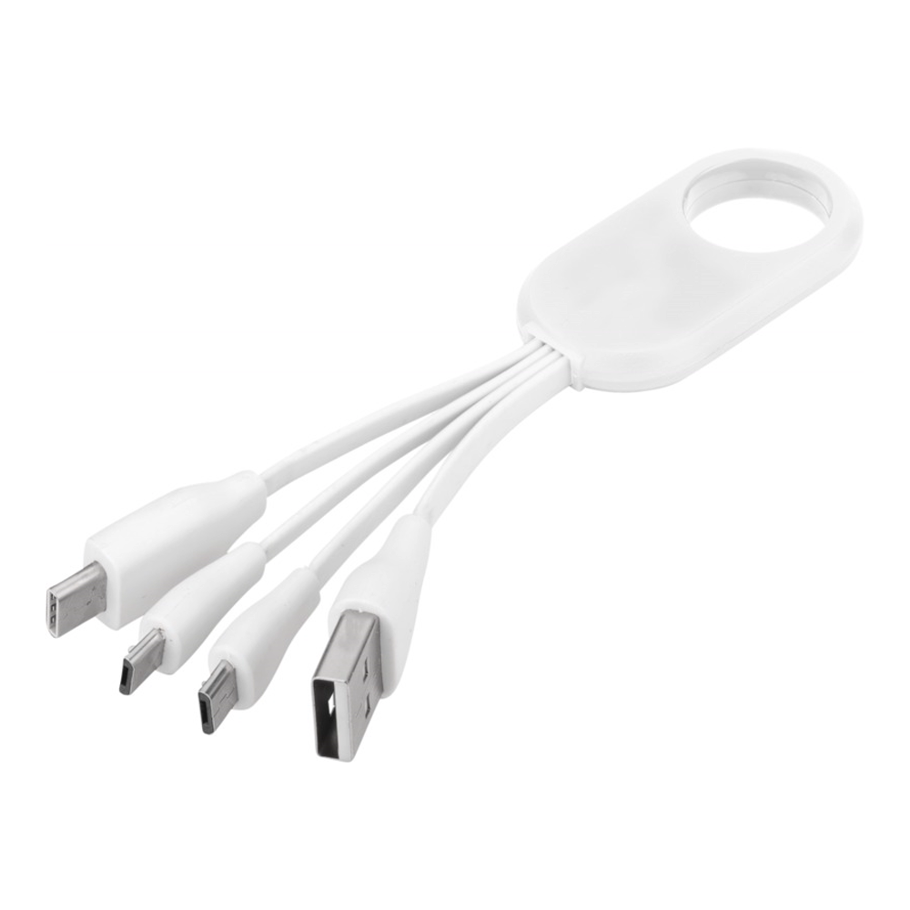 Troup 4-i-1 ladekabel med Type-C i farven Hvid