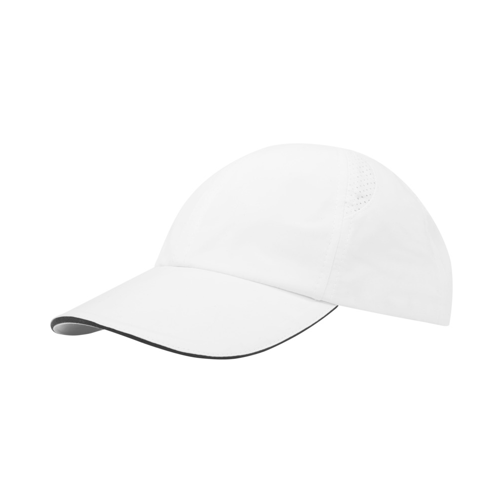 Morion 110 g/m² 6-panels GRS genanvendt cool fit sandwich cap i farven Hvid