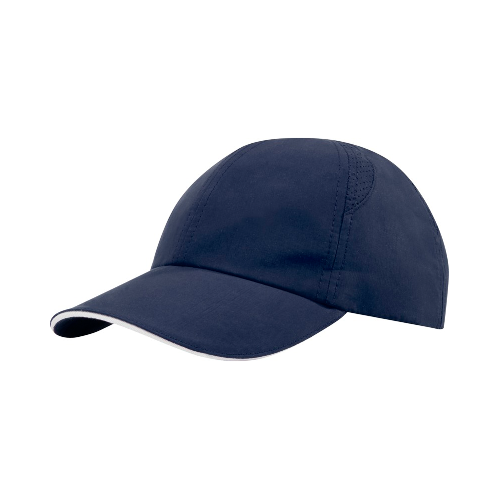 Morion 110 g/m² 6-panels GRS genanvendt cool fit sandwich cap i farven Marineblå
