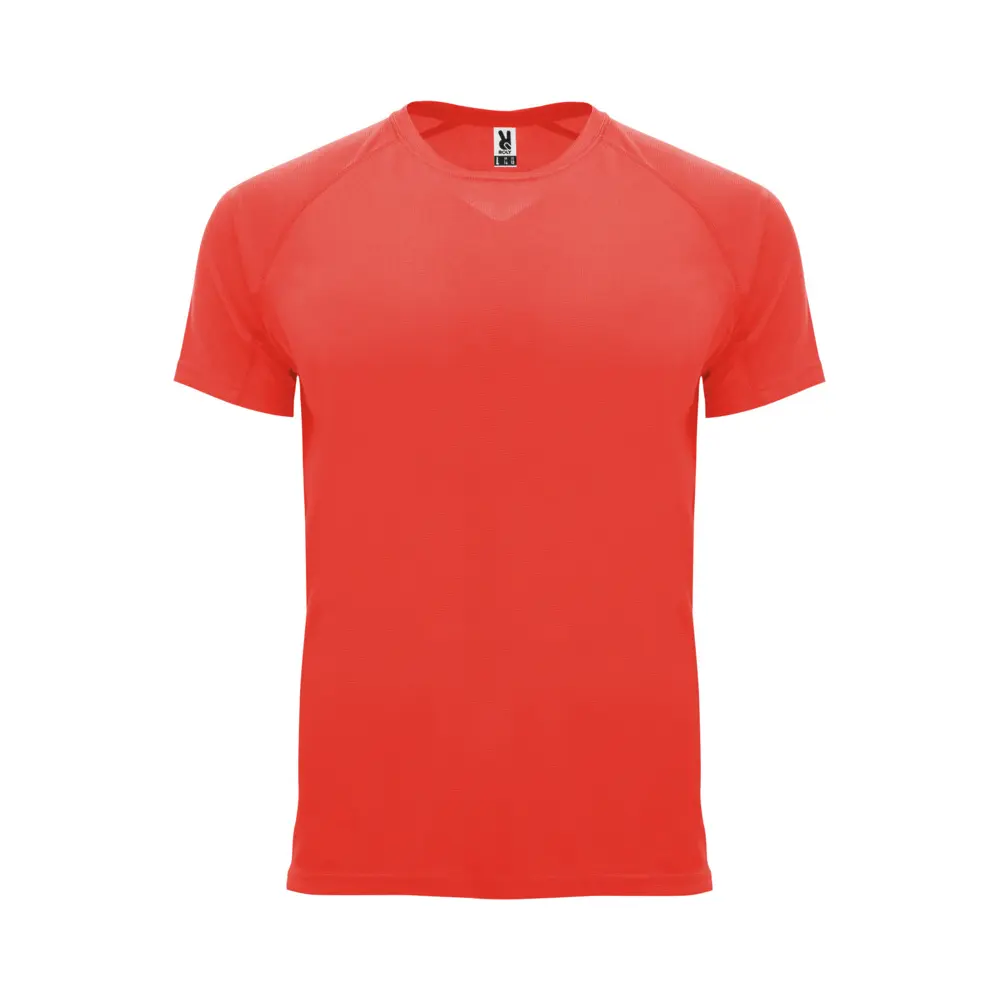 Bahrain 135 g/m² kortærmet sports t-shirt til børn i farven Fluorkoral