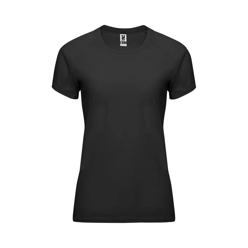 Bahrain 135 g/m² kortærmet sports t-shirt til kvinder i farven Ensfarvet sort