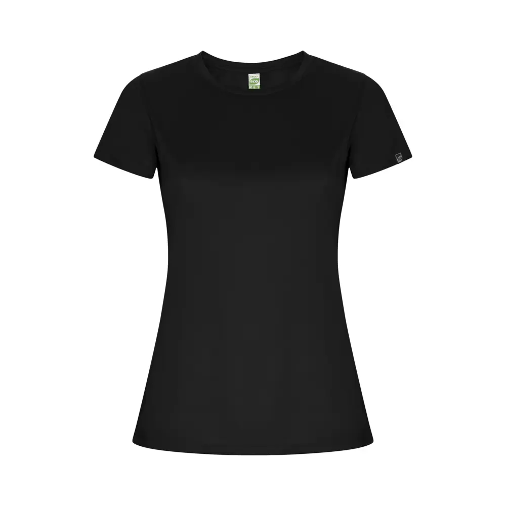 Imola 135 g/m² kortærmet sports t-shirt til kvinder i farven Ensfarvet sort