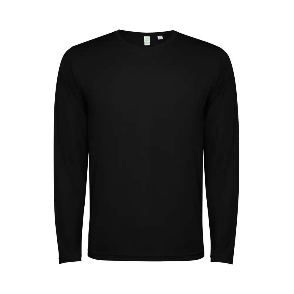 Estoril 125 g/m² langærmet unisex t-shirt i farven Ensfarvet sort