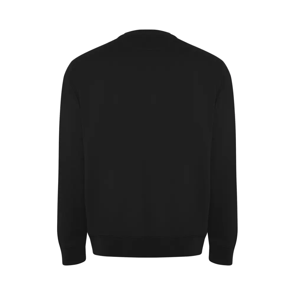 Batian 300 g/m² unisex sweater økologisk bomuld med rund hals i farven Ensfarvet sort