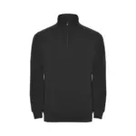 Aneto 280 g/m² sweatshirt med kvart lynlås i farven Ensfarvet sort