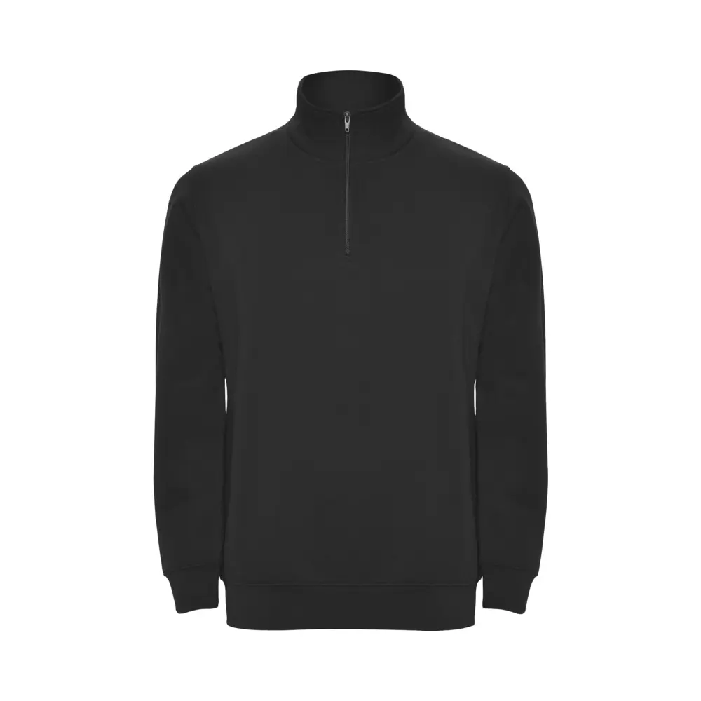 Aneto 280 g/m² sweatshirt med kvart lynlås i farven Ensfarvet sort