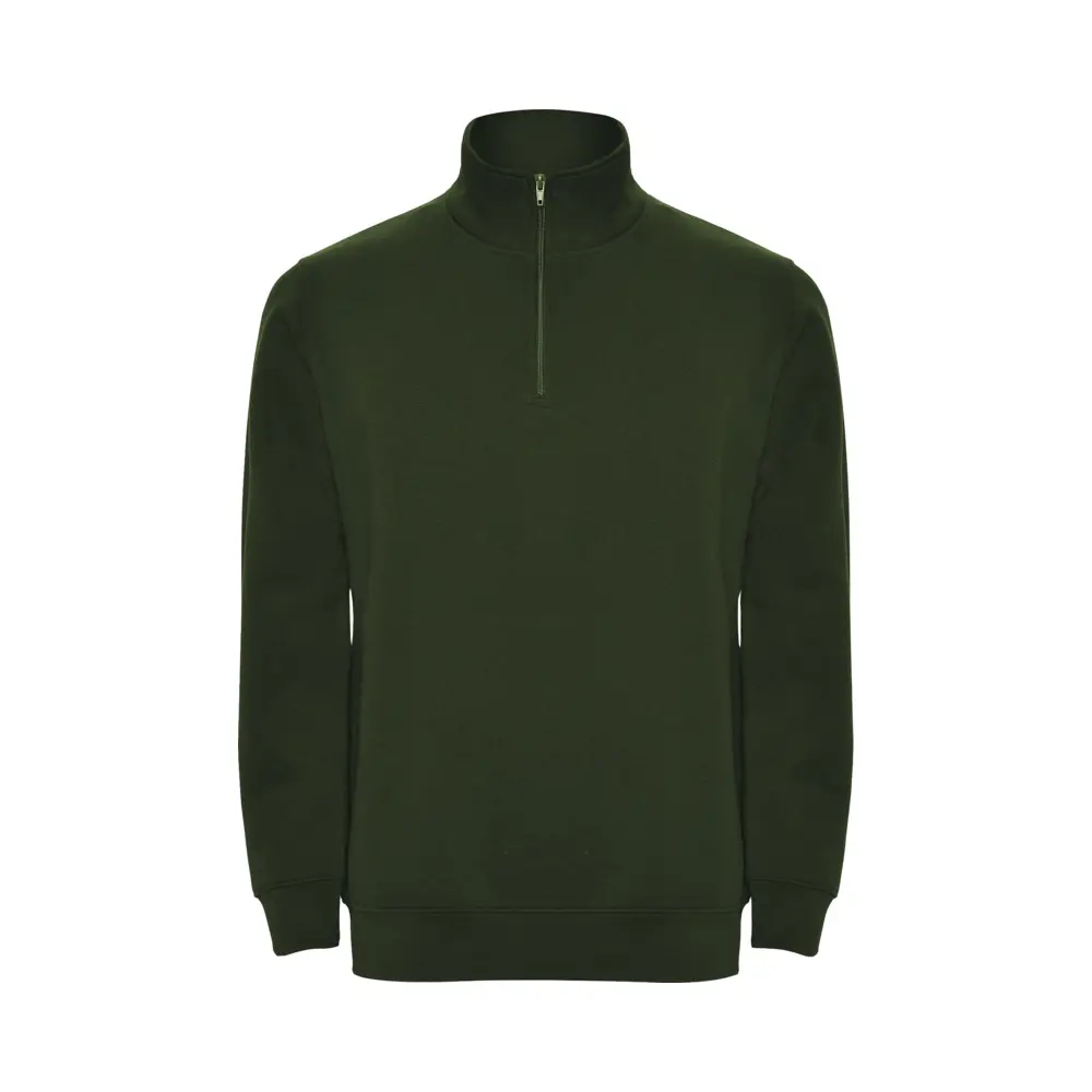 Aneto 280 g/m² sweatshirt med kvart lynlås i farven Flaskegrøn