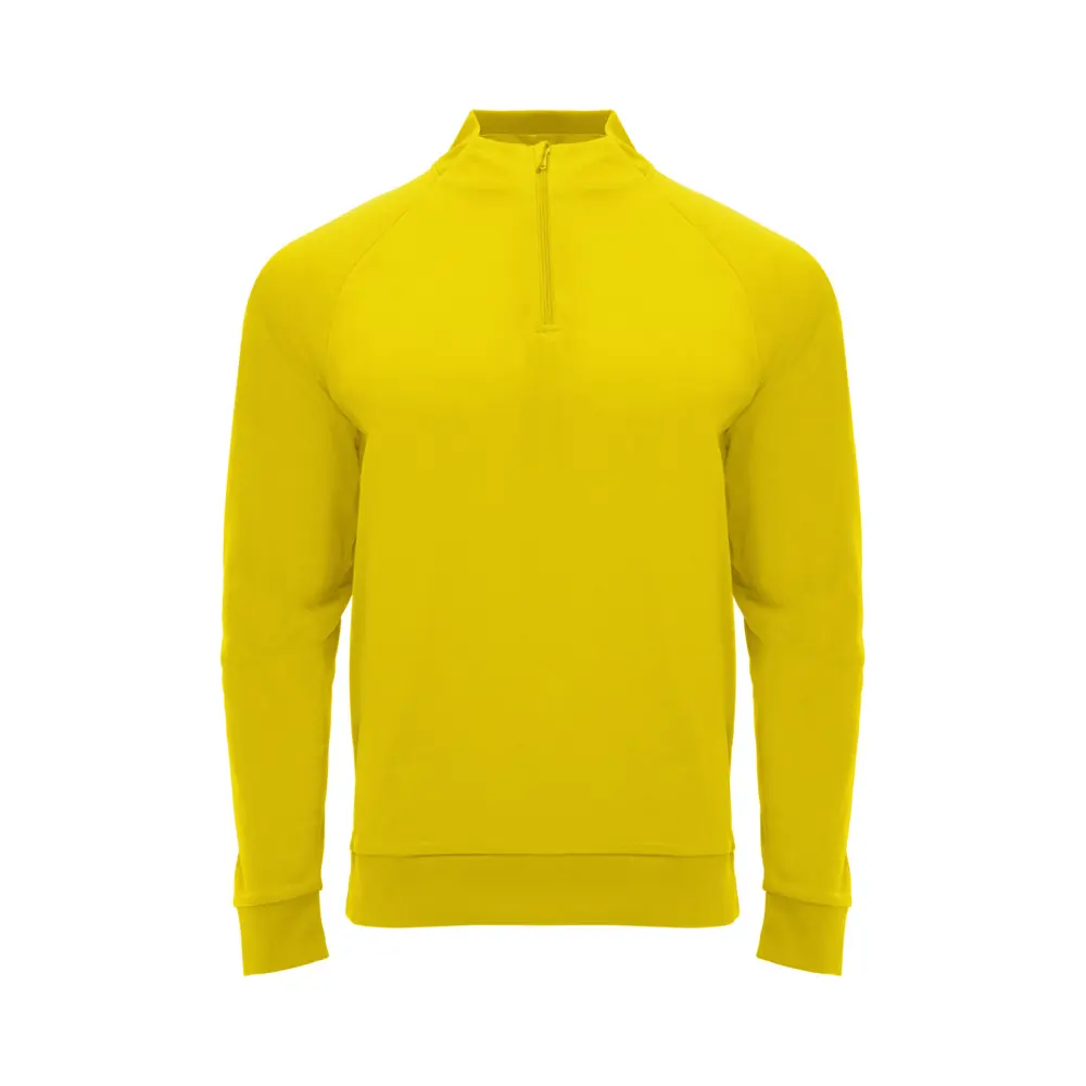 Epiro 200 g/m² langærmet unisex sweatshirt med kvart lynlås i farven Gul