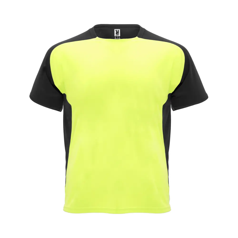 Bugatti kortærmet unisex sports t-shirt i farven Fluorgul / Ensfarvet sort
