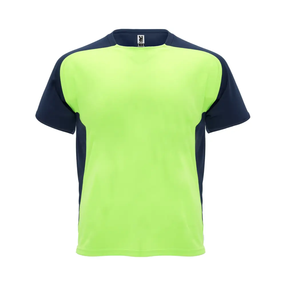 Bugatti kortærmet unisex sports t-shirt i farven Fluorgrøn / Marineblå