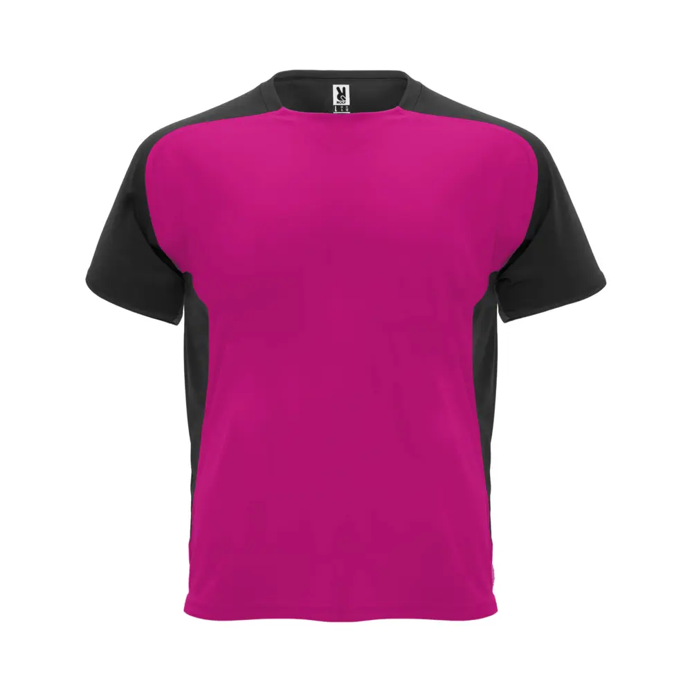 Bugatti kortærmet unisex sports t-shirt i farven Fuchsia / Ensfarvet sort