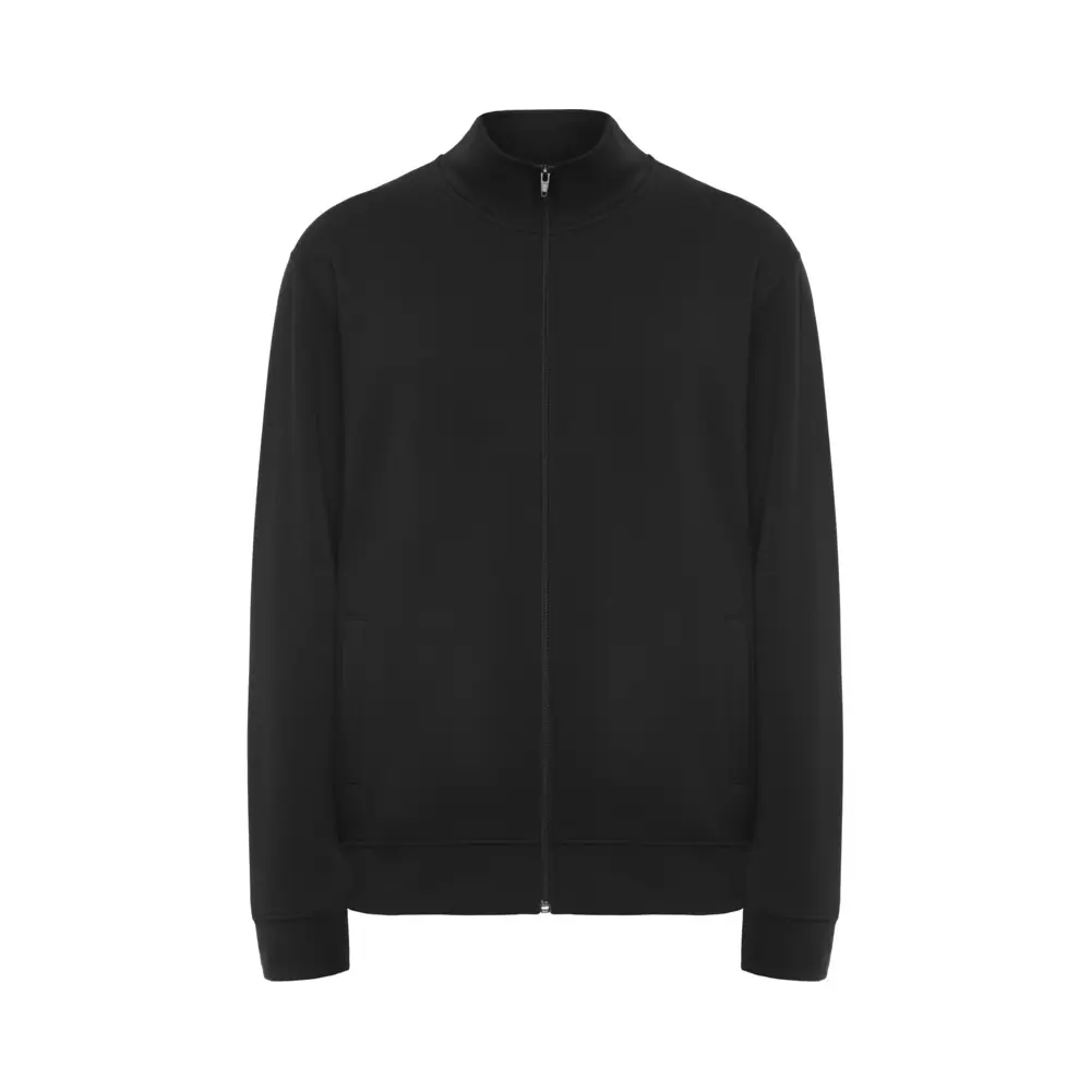 Ulan 280 g/m² unisex trøje med fuld lynlås i farven Ensfarvet sort