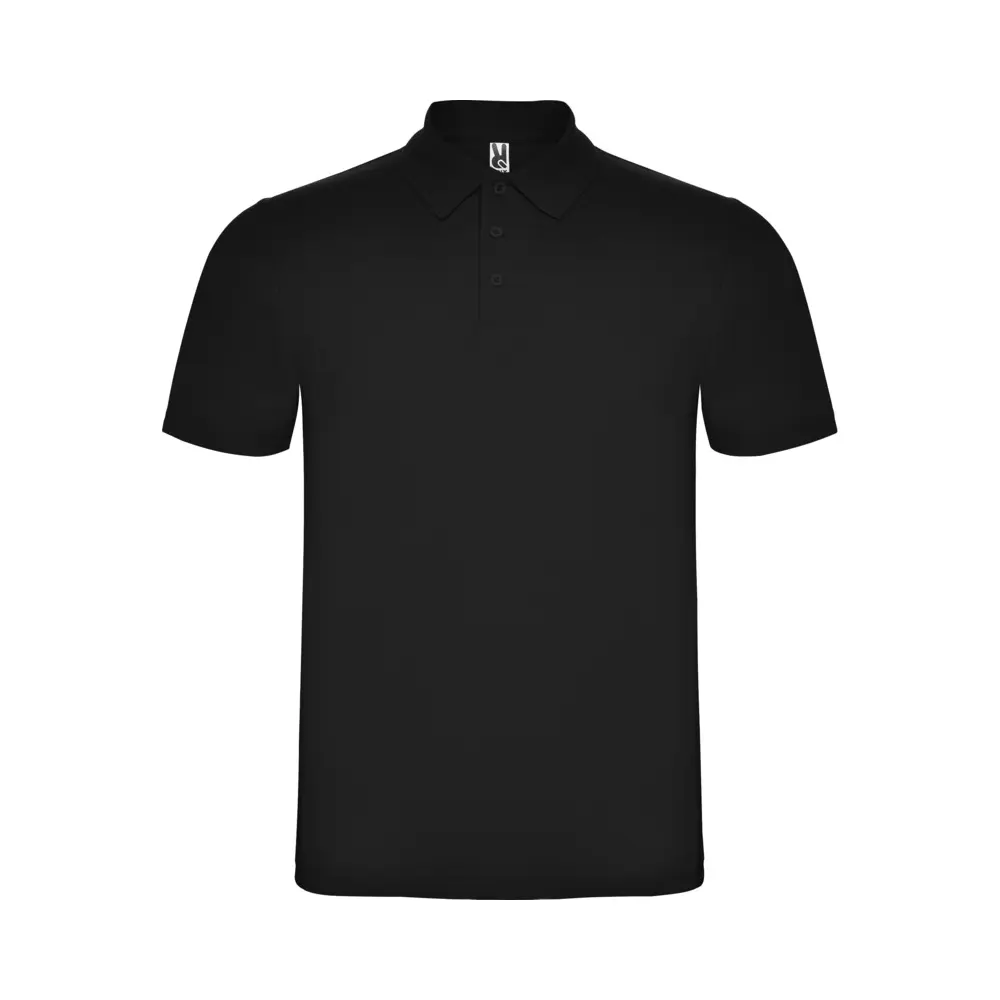 Austral 180 g/m² kortærmet unisex polo i farven Ensfarvet sort