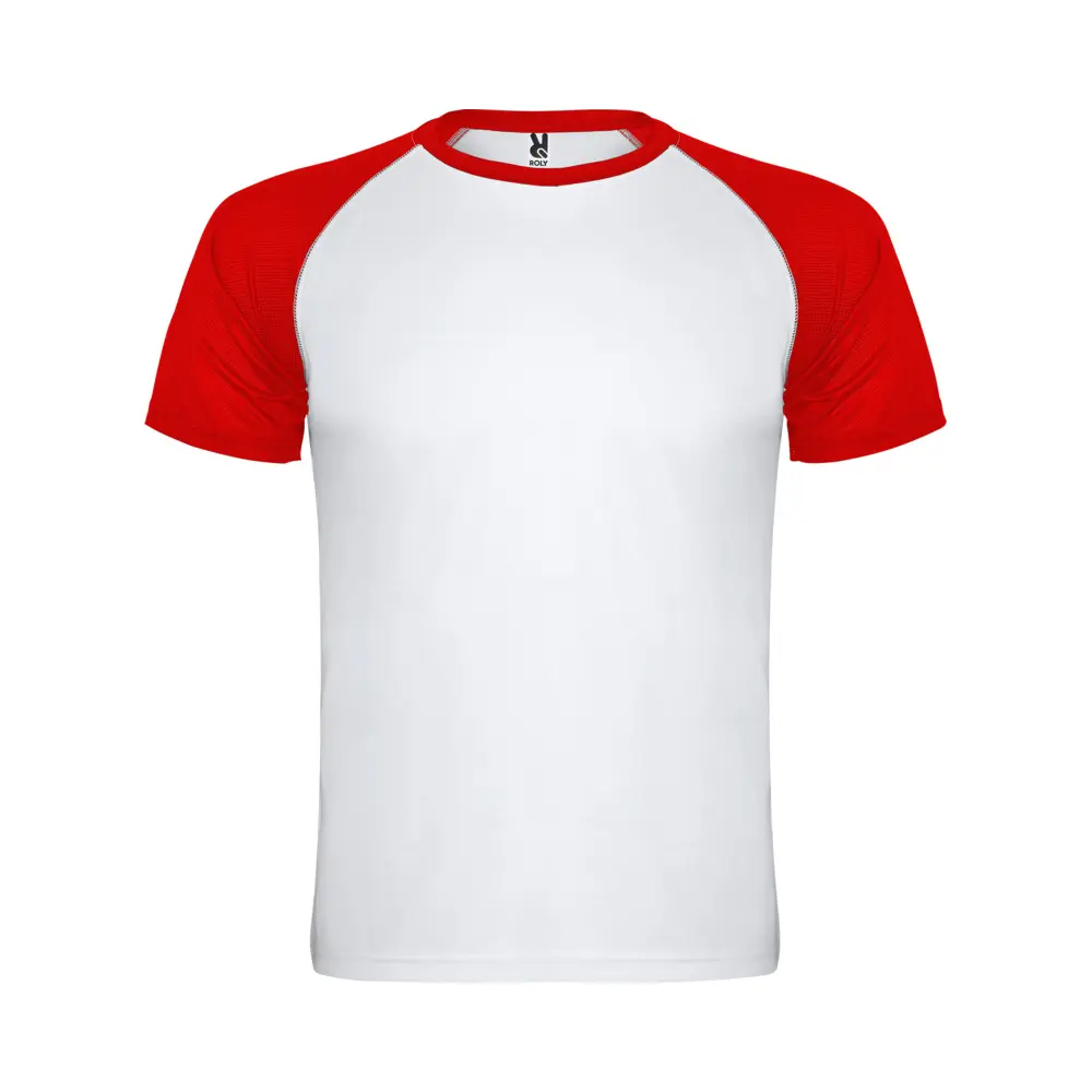 Indianapolis 140 g/m² kortærmet unisex sports t-shirt i farven Hvid / Rød