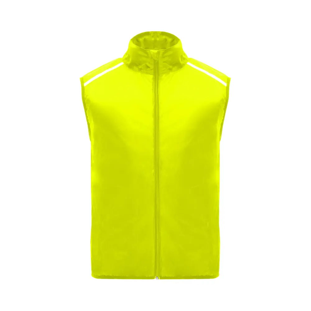 Jannu unisex letvægts bodywarmer til løb i farven Fluorgul
