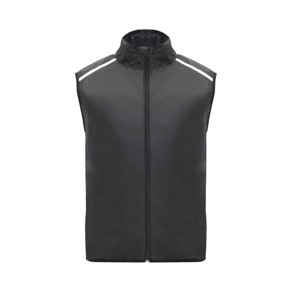Jannu unisex letvægts bodywarmer til løb i farven Ensfarvet sort